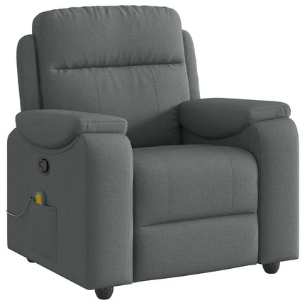 Massage Recliner Chair Dark Grey Fabric