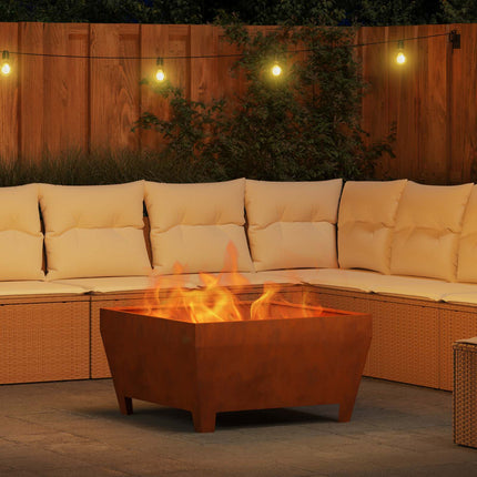Fire Pit Brown 31.50 x 31.50 x 16.93 in Weathering Steel