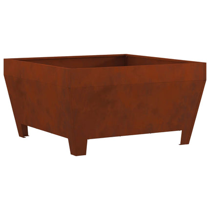 Fire Pit Brown 31.50 x 31.50 x 16.93 in Weathering Steel