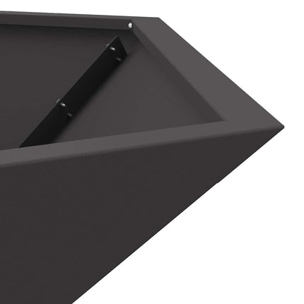 Fire Pit Black 39.37 x 39.37 x 11.02 in Steel