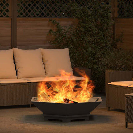 Fire Pit Black 39.37 x 39.37 x 11.02 in Steel