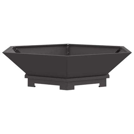 Fire Pit Black 39.37 x 39.37 x 11.02 in Steel