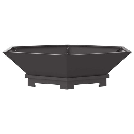 Fire Pit Black 39.37 x 39.37 x 11.02 in Steel