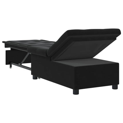 Sofa Bed Black 76.38 x 26.38 x 32.28 in Velvet