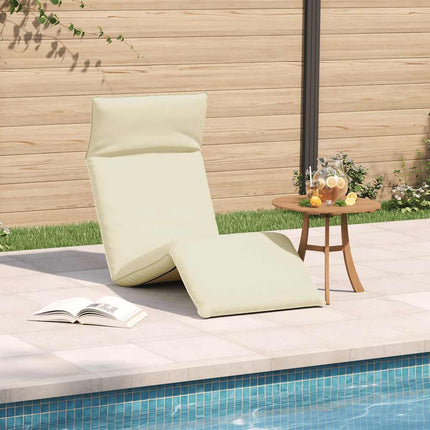 Sun Lounger Cream Oxford fabric, metal Extra Long Foldable