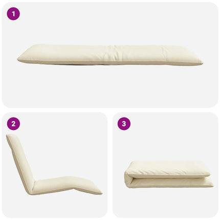 Sun Lounger Cream Oxford fabric, metal Extra Long Foldable