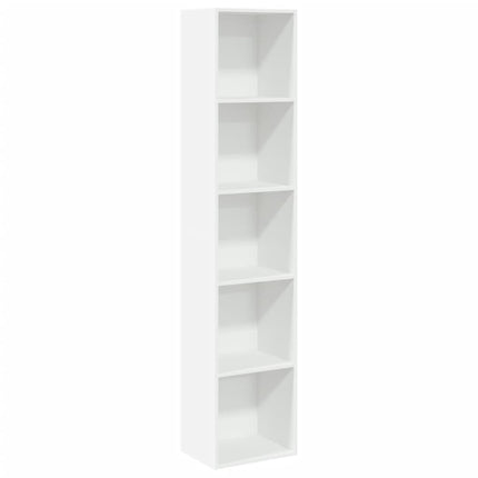 Bookcase White Engineered wood Tall Bookcase Rectangular