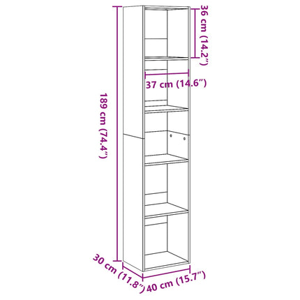 Bookcase Sonoma oak Engineered wood Tall Bookcase Rectangular