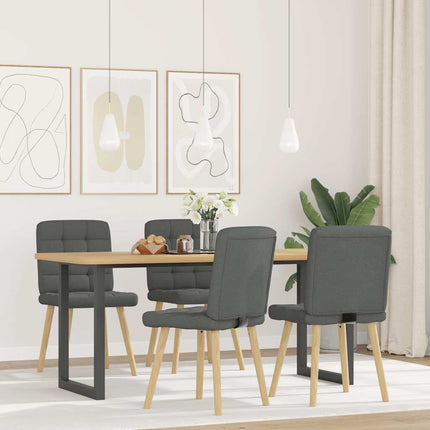 Dining Chairs 4 pcs Dark Gray Fabric