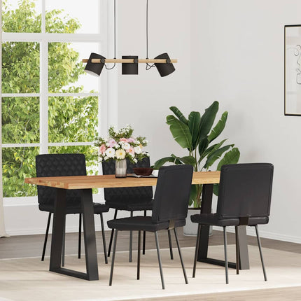 Dining Chairs 4 pcs Black Faux Leather