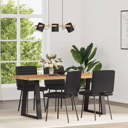 Dining Chairs 4 pcs Black Faux Leather