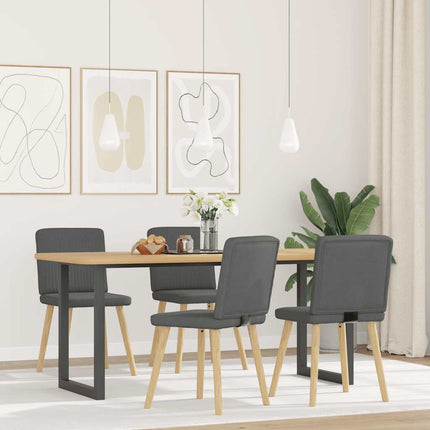 Dining Chairs 4 pcs Dark Gray Fabric