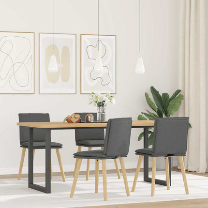 Dining Chairs 4 pcs Dark Gray Fabric