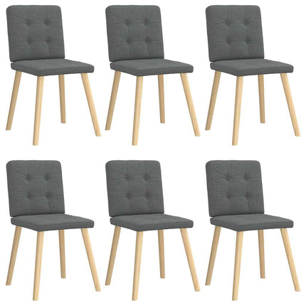Dining Chairs 6 pcs Dark Gray Fabric