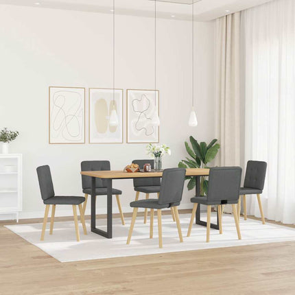Dining Chairs 6 pcs Dark Gray Fabric