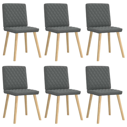 Dining Chairs 6 pcs Dark Gray Fabric