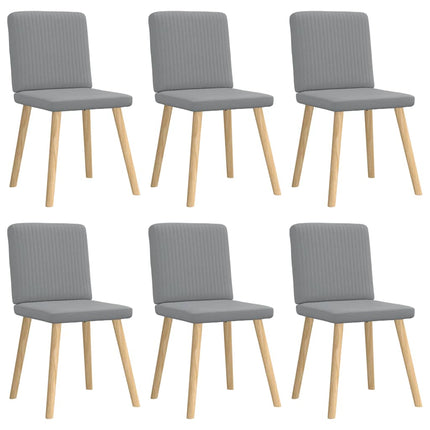 Dining Chairs 6 pcs Light Gray Fabric