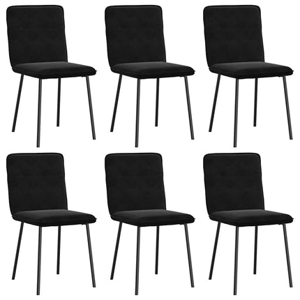 Dining Chairs 6 pcs Black Velvet