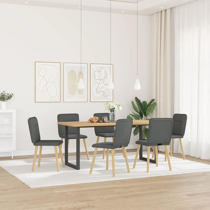 Dining Chairs 6 pcs Dark Gray Fabric