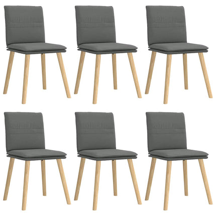 Dining Chairs 6 pcs Dark Gray Fabric