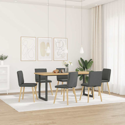 Dining Chairs 6 pcs Dark Gray Fabric