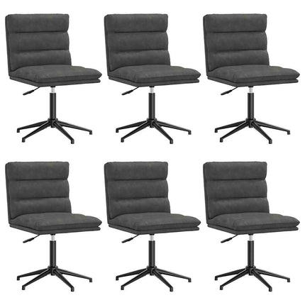 Dining Chairs 6 pcs Black Faux Leather