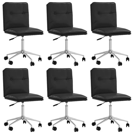 Dining Chairs 6 pcs Black Faux Leather