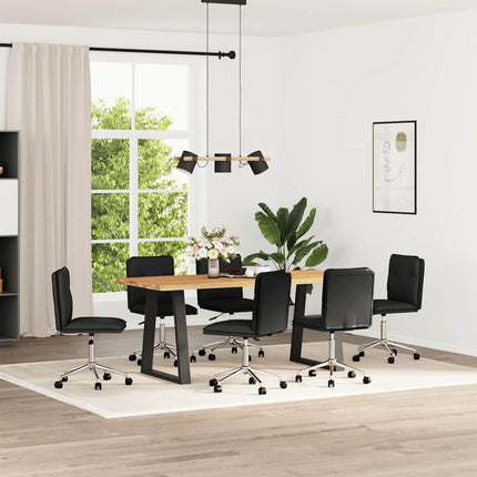 Dining Chairs 6 pcs Black Faux Leather