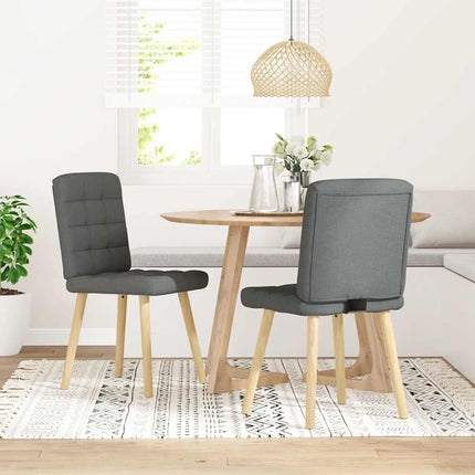 Dining Chairs 2 pcs Dark Gray Fabric
