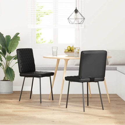 Dining Chairs 2 pcs Black Faux Leather