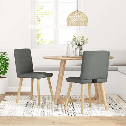Dining Chairs 2 pcs Dark Gray Fabric