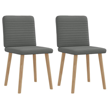Dining Chairs 2 pcs Dark Gray Fabric