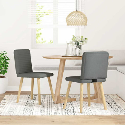 Dining Chairs 2 pcs Dark Gray Fabric