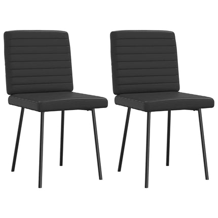 Dining Chairs 2 pcs Black Faux Leather