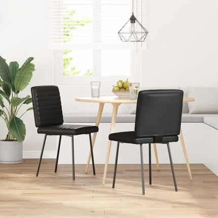 Dining Chairs 2 pcs Black Faux Leather