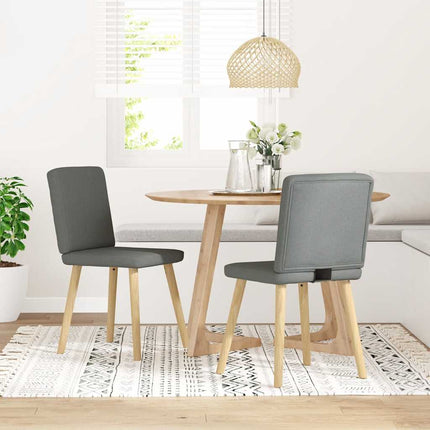 Dining Chairs 2 pcs Dark Gray Fabric