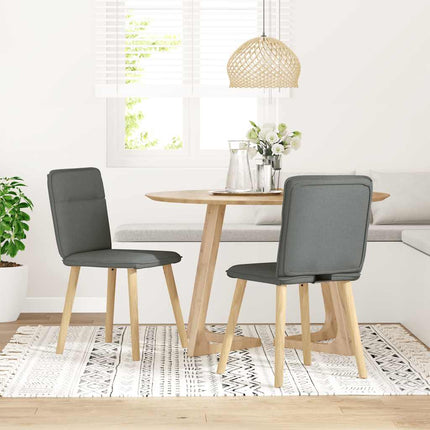Dining Chairs 2 pcs Dark Gray Fabric