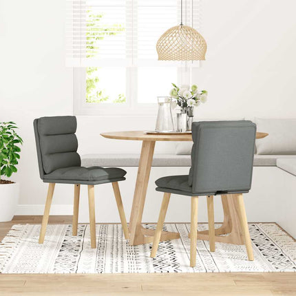 Dining Chairs 2 pcs Dark Gray Fabric