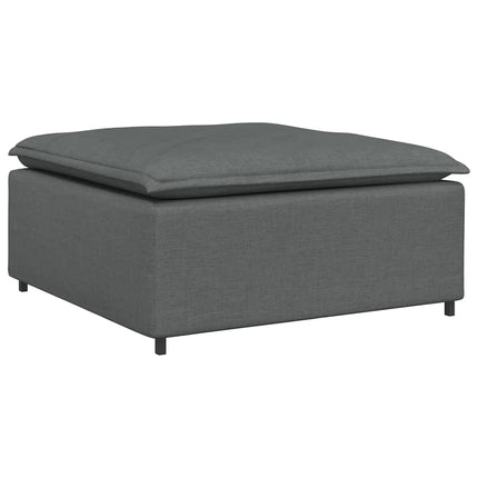 Modular Sofa with Footstool and Cushions Dark Gray