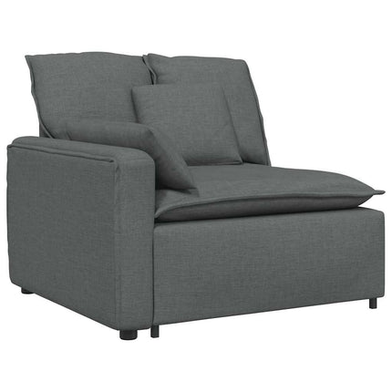 Modular Sofa with Cushions Dark Gray
