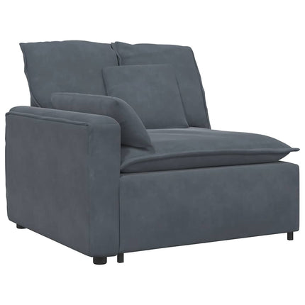 Modular Sofa with Cushions Dark Gray