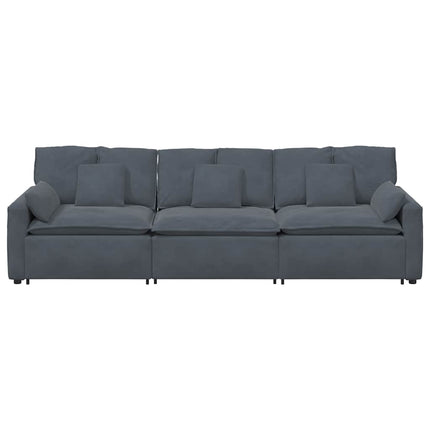 Modular Sofa with Cushions Dark Gray