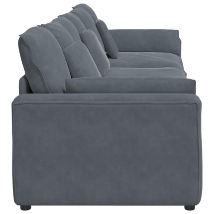 Modular Sofa with Cushions Dark Gray