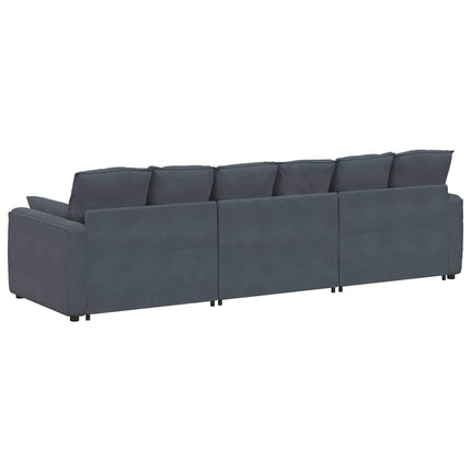 Modular Sofa with Cushions Dark Gray