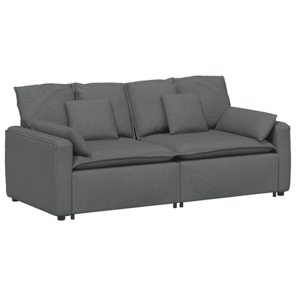 Modular Sofa with Cushions Dark Gray