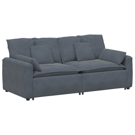 Modular Sofa with Cushions Dark Gray