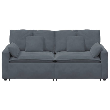 Modular Sofa with Cushions Dark Gray