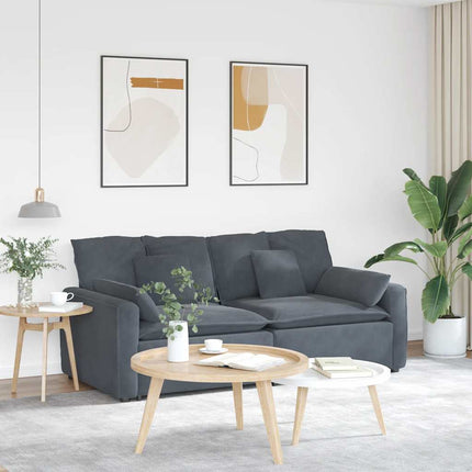 Modular Sofa with Cushions Dark Gray