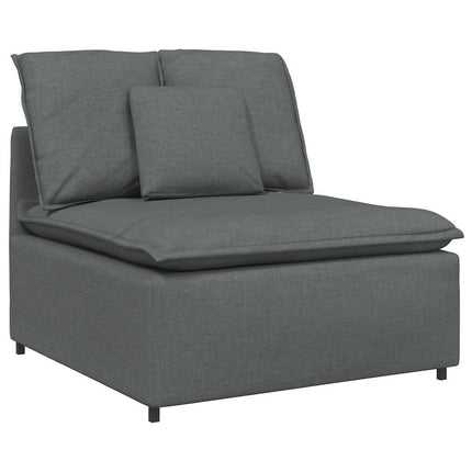 Modular Sofa with Cushions Fabric Dark Gray
