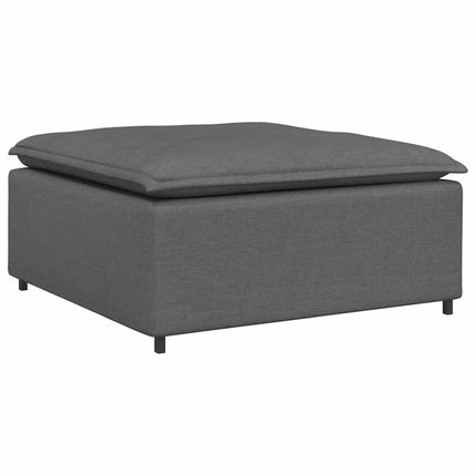 Modular Sofa with Footstool&Cushions Fabric Dark Gray